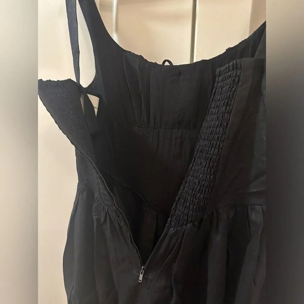 NEW Reformation Balia Linen Midi Dress in Black | size 2 - Picture 12 of 12